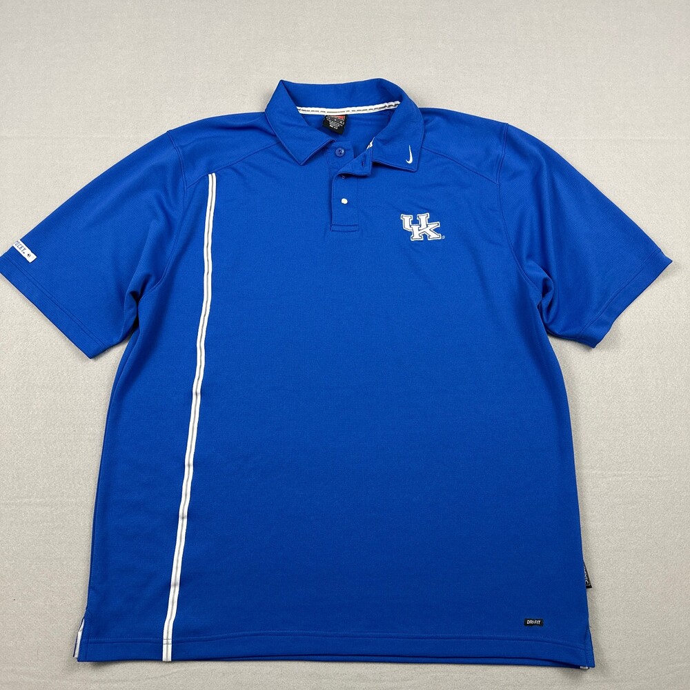 Vintage Kentucky Wildcats Shirt Men Large Blue White Nike Team Polo NCAA L 90s